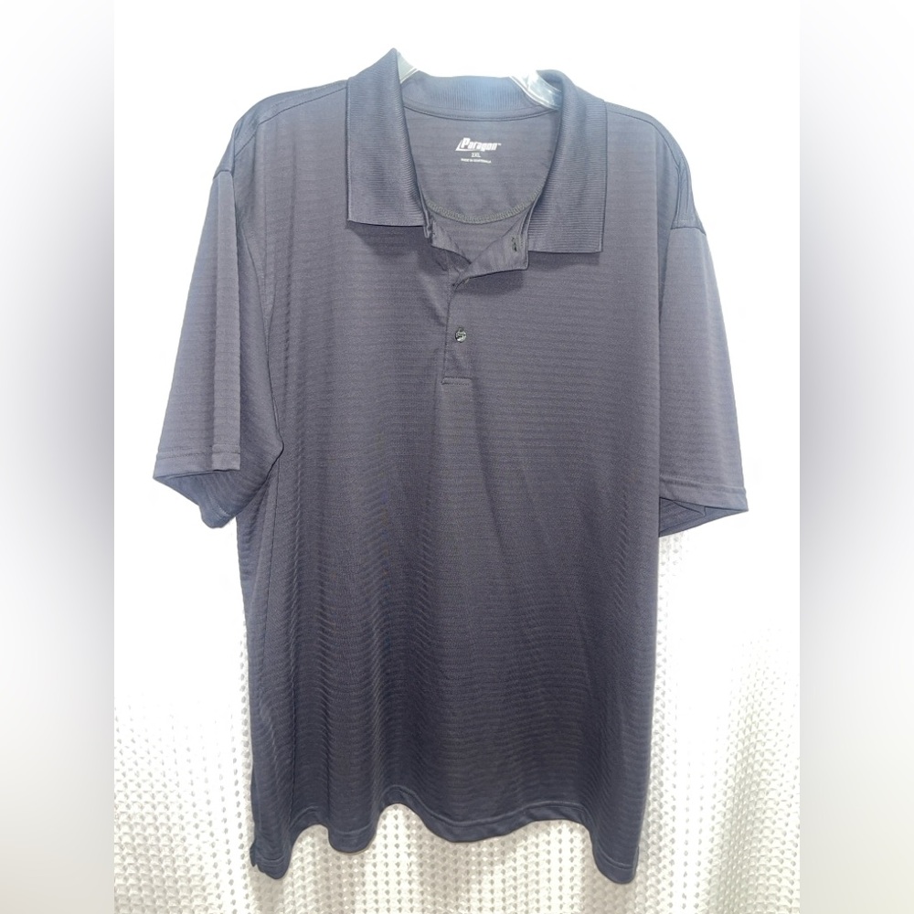 Paragon Men’s Performance Polo Shirt 2XL Black Dry-Fit Short Sleeve Golf